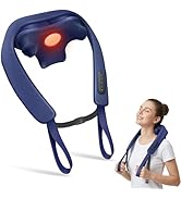 Musugy Neck and Shoulder Massager with Heat : Cordless Shiatsu Neck Massager for Pain Relief Deep...