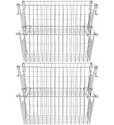 SANNO Stackable Baskets, Pantry Storage and Organization Chest Freezer Bins Stackable Potato and ...