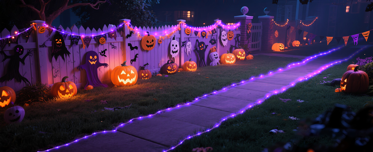 rope lights for outside purple Halloween lights tube lights outdoor string lights indoor waterproof