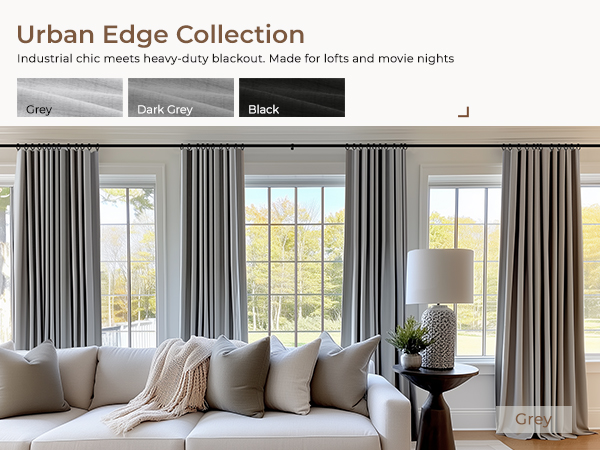 grey blackout curtains for living room black out curtains