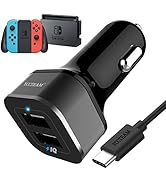 Car Charger for Switch - YCCTEAM 5V/4.8A High Speed Play and Charge Two-Port USB Adapter with 6.6...