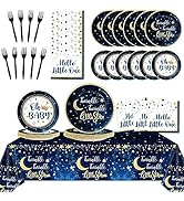 Twinkle Twinkle Little Star Party Supplies Tableware Set for 24 Guests Gender Reveal Birthday Par...