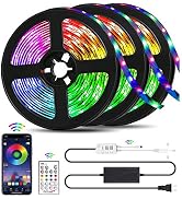 QZYL Led Lights for Bedroom,49.2 Feet Led Strip Lights,Music Sync Color Changing Flexible Rope Li...