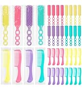 Hair Brush and Combs Bulk Individually Wrapped for Homeless,Disposable Hair Combs Bulk Hair Brush...