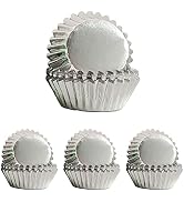Silver Foil Cupcake Liners For Baking 300pcs Baking Cups Thick & Sturdy, Oil Resistance,Muffin Li...