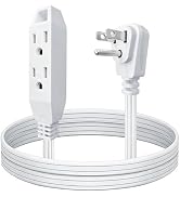 6 Feet 3 Outlets Extension Cord, ETL Listed 16/3 SPT-3, 13 Amp 125V 1625 W, 3 Prong Grounded Mult...