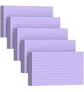 250 Count Index Cards 3 x 5 Inch, Heavyweight Purple Lined Note Cards Portable Ruled Flash Cards ...