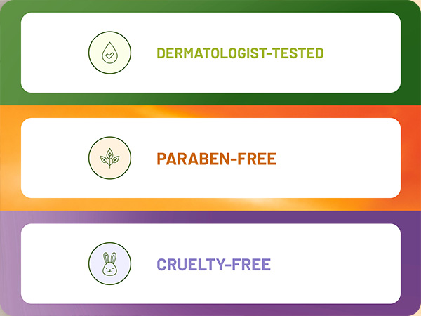 Dermatologist tested, free from parabens and non-comedogenic