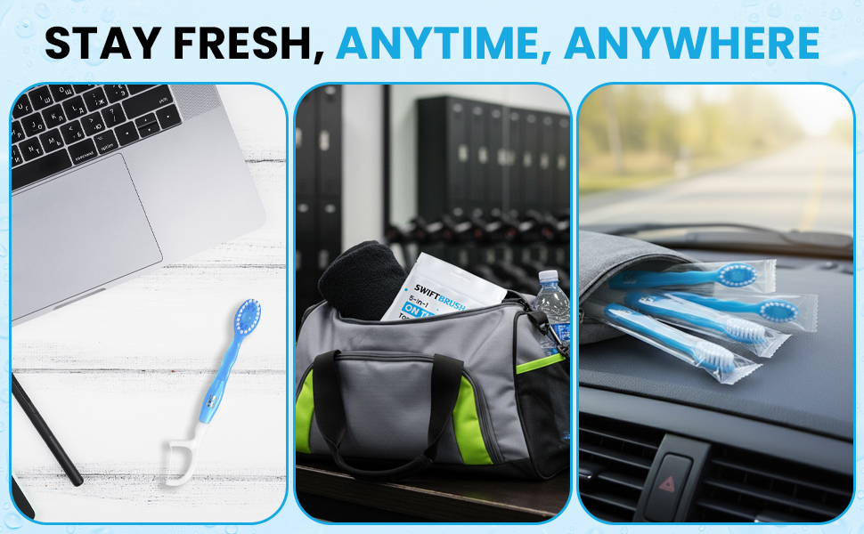 SwiftBrush travel toothbrush for office, gym, and car — stay fresh anytime, anywhere