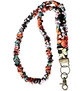 WEZEBEL Scrunchie Lanyard for ID Badge and Keys - Stretchy Lanyard for Women Nurse Teacher Office