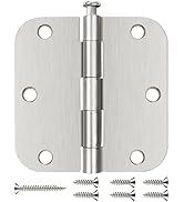 6 Pack Nickel Door Hinges Brushed Nickel 3 1/2 Interior Door Hinges Satin Nickel 3.5 Inch with 5/...