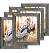 TWING 8 X 10 Picture Frames Set of 6, Rustic Grey Farmhouse Collage Photo Frames Gallery Wall Fra...