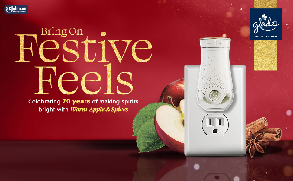 Glade PlugIns Refills Air Freshener, Warm Apple & Spices, Scented and Essential Oils for Home