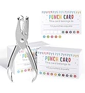 Roamall Punch Cards, 200 Pack Reward Punch Cards with Hole Puncher, Behavior Incentive Award for ...