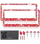 OKLPF Rhinestone Bling License Plate Frames for Women - Sparkle with Glitter Crystals & Diamond B...