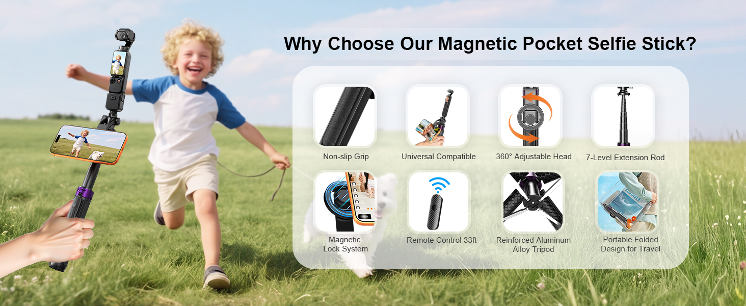 magnetic selfie stick