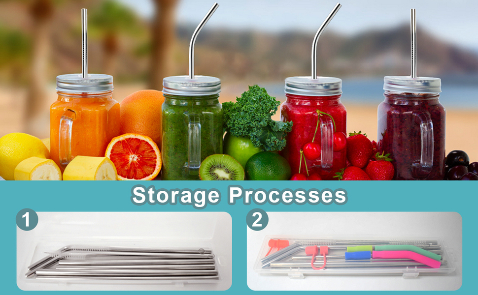Reusable Stainless Steel Straw Set