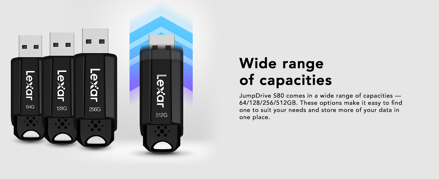 Wide range of capacities