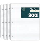 300 Sheets Loose Leaf Paper 8 x 10.5 College Ruled, Notepad 8 x 10.5 Lined Paper for Work, 3-Hole...