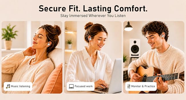 Secure Fit and Lasting comfort for study, relax and performance