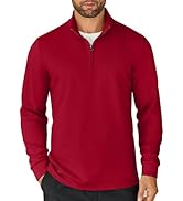 COOFANDY Men's Quarter Zip Up Pullover Lightweight Mock Neck Sweatshirt Casual Long Sleeve Polo S...