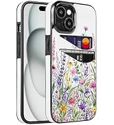 Obbii Compatible with iPhone 15/14 Wallet Cute Case for Card Holder Leather Slot Shockproof Soft ...