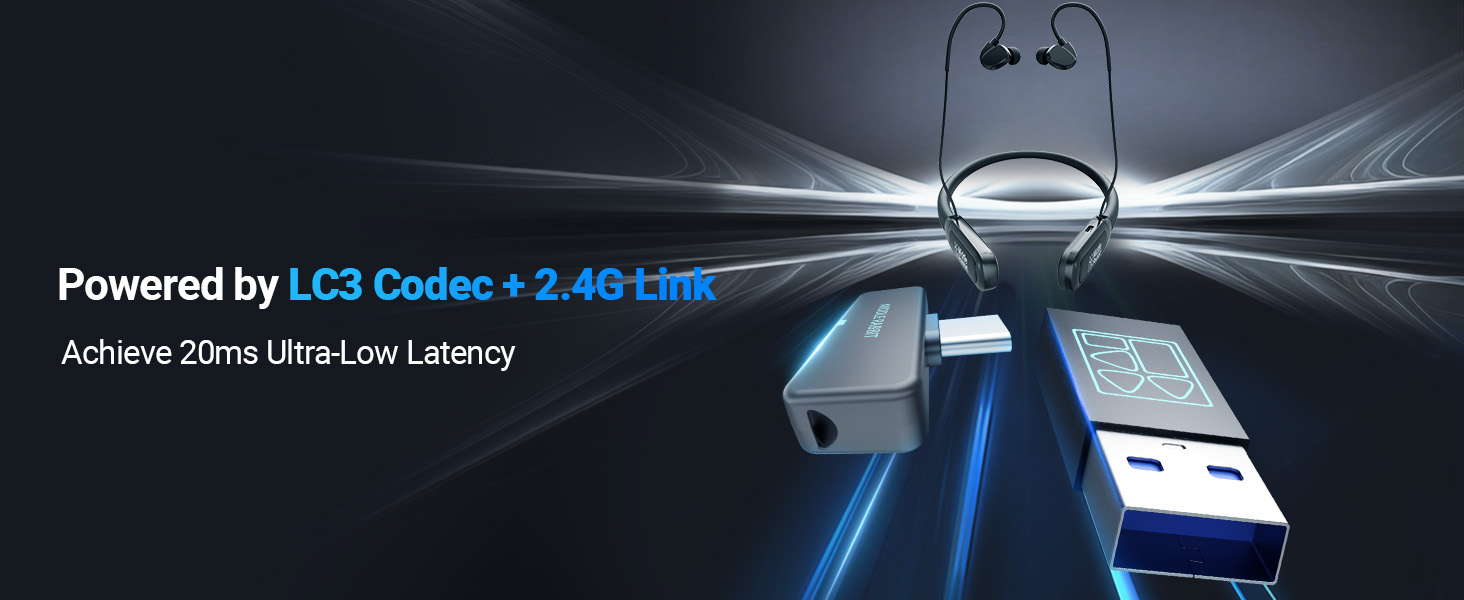lc3 codec low latency 2.4g dongle 2.4 g connection