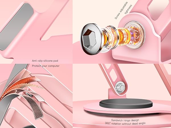 rotating laptop stand for desk pink