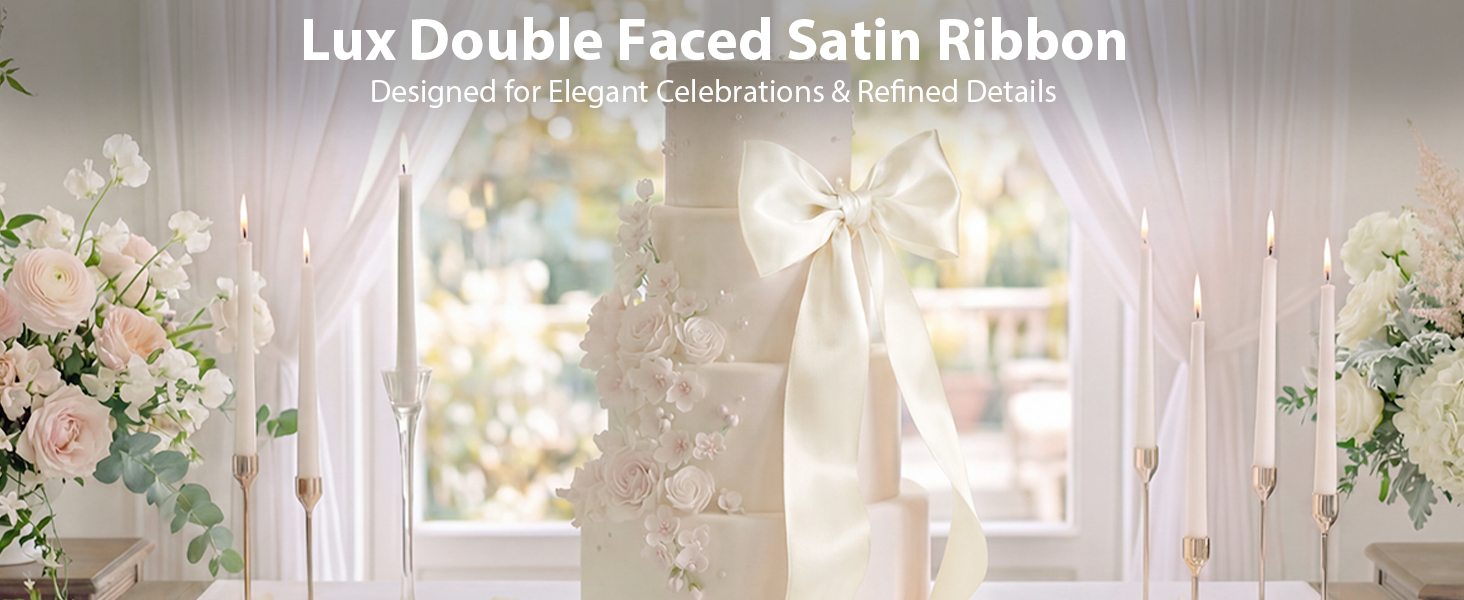 satin ribbon for gift wrapping Satin Ribbon for Wedding Decor Bouquets ivory satin ribbon