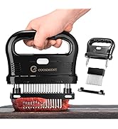 JY COOKMENT Meat Tenderizer Tool with 48 Stainless Steel Ultra Sharp Needle Blades, Detachable Ki...