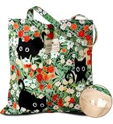 Miss Adola Aesthetic Cotton Tote Bag for Women - Reusable Shoulder Bag with Buckle Fabric Bag for...