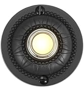 Doorbell Push Button, Gold Heavy Duty Metal Door Bell Wired Button LED Lighted Wall Mounted Door ...