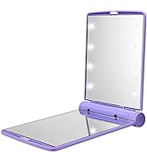 Mpowtech LED Compact Mirror for Women,Small Lighted Mirror for Gift,Travel Essentials,Vanity Mirr...