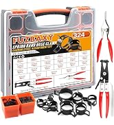 327-Piece 23 Sizes 6-38mm Spring Hose Clamp,Professional Hose Clamp Kit with Pliers for Fuel Line...