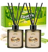 STRN Citronella Reed Diffuser Set, Citronella Scent Oil Diffuser with 12 Sticks, 2 Packs 300ML(10...