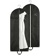 FMLIUY 2 PCS PEVA Waterproof Garment Bags,63 inch Long Dress Cover Storage Bags Foldable for Wedd...