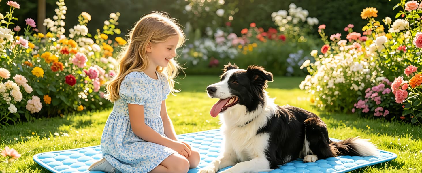 Cooling pad for dogs provides a safe cool resting spot for small and medium pets