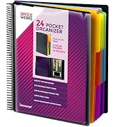 Performore 24 Pocket Spiral Project Organizer with 12 Dividers, Fits 8.5" X 11" Letter Size Paper...