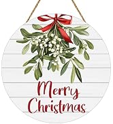 Christmas Door Decorations Merry Christmas Sign Wall Decor Grass Berry Bow Hanging Sign Wreath Wo...