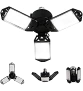 LED Garage Light, 80W 8000 Lumen LED Garage Ceiling Lights with 3 Adjustable Panels E26/E27 LED S...