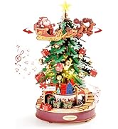 Rolife 3D Puzzles for Adults Wooden Musical Christmas Tree 15.7" Model Building Kit Decoration Cr...