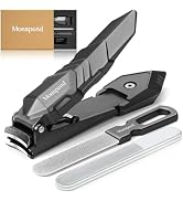Monspend Nail Clippers with Catcher – No Splash Nail Cutters Fingernail and toenail Clippers for ...