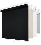 ChrisDowa Cordless Blackout Roller Shades for Windows, Thermal Insulated UV Protection Pull Down ...