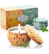 AGOL 2 Pack Aromatherapy Candles for Home Scented, Classic 2.5 oz Fresh Rosemary and Vanilla Scen...