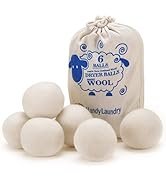 Wool Dryer Balls - Natural Fabric Softener, Reusable, Reduces Clothing Wrinkles and Saves Drying ...