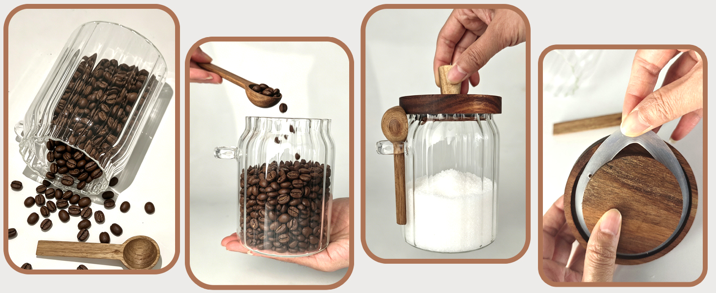 Glass Jar With Lid And Spoon