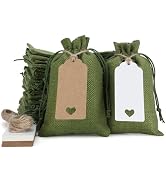 Tapleap Burlap Gift Bags with Drawstring, 4 x 6 inches Favor Sacks (Lot of 30) for Kids Class Fat...
