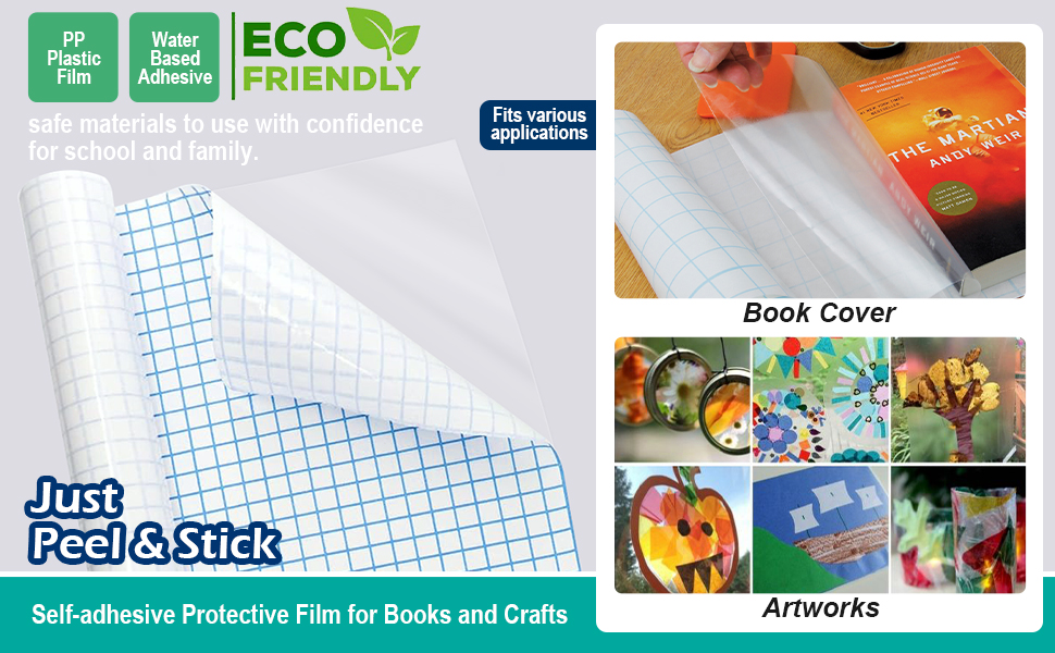 clear contact paper for books crafts peel and stick book cover roll plastic protector sticky film