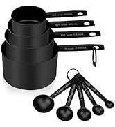 Muchtolove Measuring Cups and Spoons Set of 9, Stainless Steel Measuring cup for Cooking and Baki...