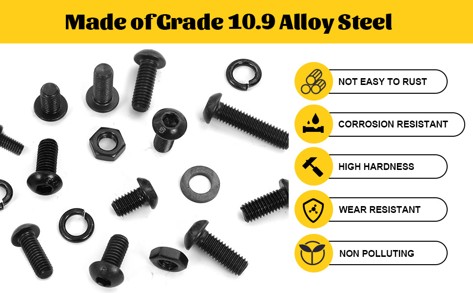 metric screw assortment black